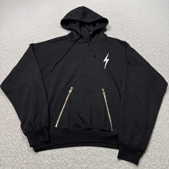 Aviator Nation Hoodie Womens XS Black Bolt Stitch Relaxed Pullover Sweater RARE - Picture 1 of 7